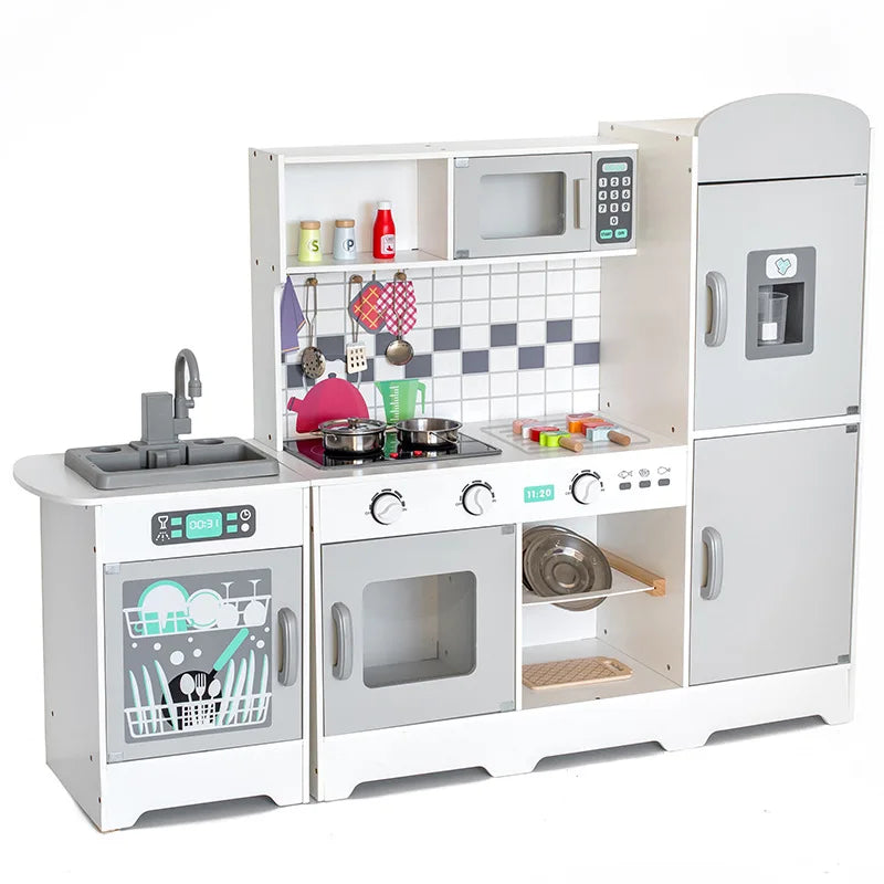 Hot Selling Children Wooden Big Water Cycle Kitchen Set With Sound Light Educational Pretend Playing Toys for Boys Girls