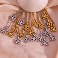 Spring Fashion Birth Year Necklace Crystal Rhinestone Soild Number Necklace Gold Plated Stainless Steel Jewelry