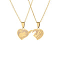 Stainless Steel Necklace Couple I Love You Couples Set Hearts Jewelry Customized Engravable Blank Broken Heart Shape Pendant