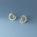 925 Sterling Silver Stud Earrings Christmas Moonlight Elk Sweet Diamond Crescent Antler Earrings