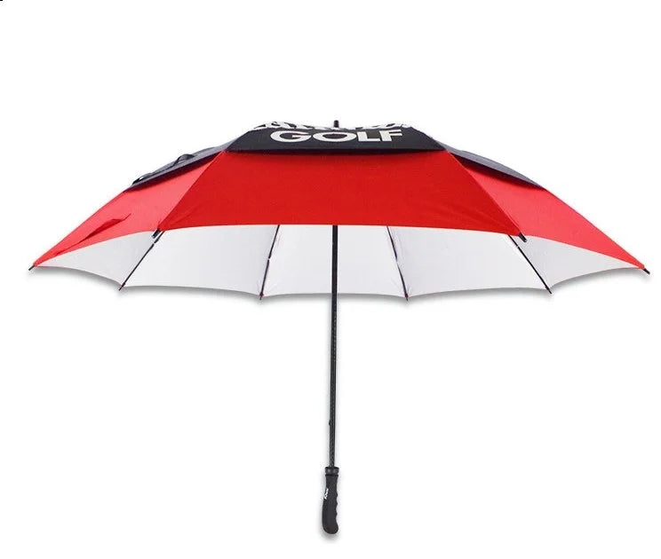 Shenzhen Factory Hot Selling Classic Nylon Windproof 30 Inch 8 Ribs Double Canopy Golf Umbrella with Custom Logo Printing