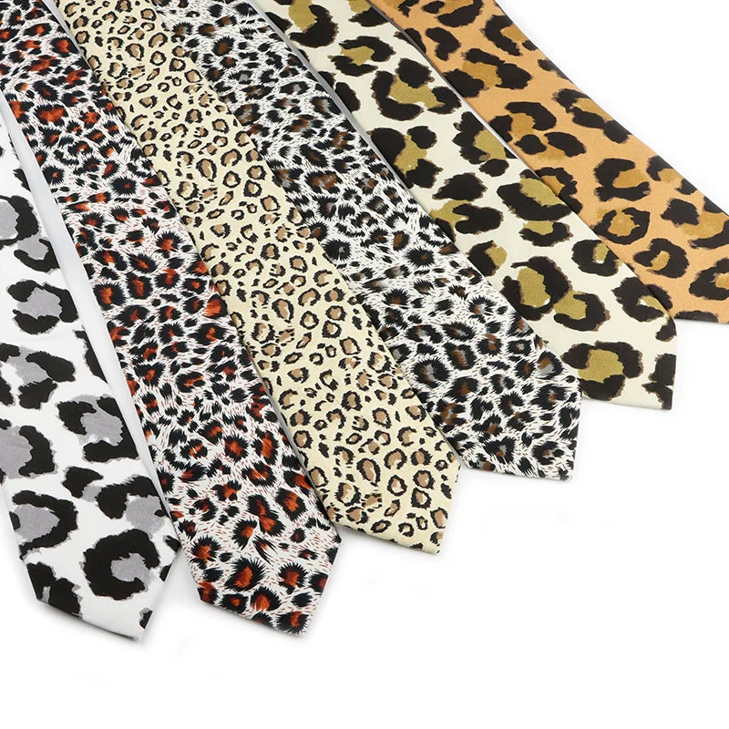 Cotton Printed Leopard Print Neutral Tie Casual Business Men and Women's Tie Fashionable Suit Shirt Decorative Tie MegaBDM