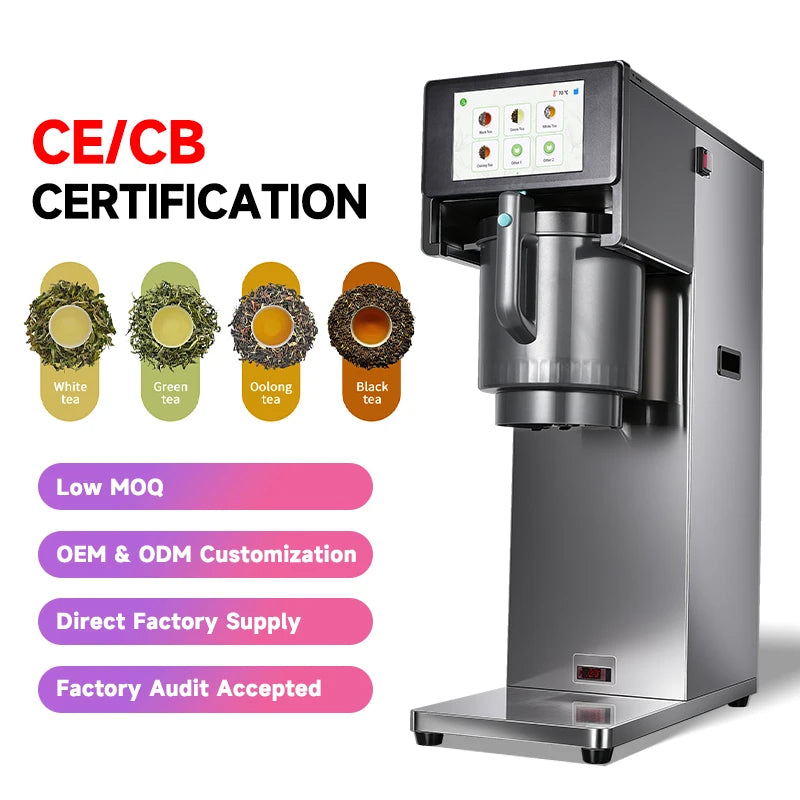 MOSEENER Stainless Steel Commercial Hot Water Automatic Tea Brewer Smart Tea Maker for Milk Tea Shop Solution