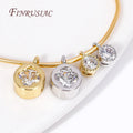 18K Gold & Rhodium Plated Shiny Zircon Charms Pendants 2 Sizes DIY Jewelry Accessories for Necklace Making