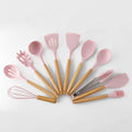 Wholesale 12pcs Silicone Cooking Utensils Kitchen Utensil Set Beech Wood Handles Cooking Tools Set