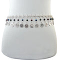 New Colorful Acrylic Women Belt Inlaid Fan Metal Carved Silver Women's Fashion Waistchain