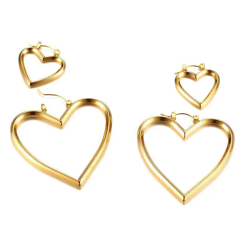 Personality Stainless Steel DIY Heart Pendent Earrings Triple Earring Women Dating