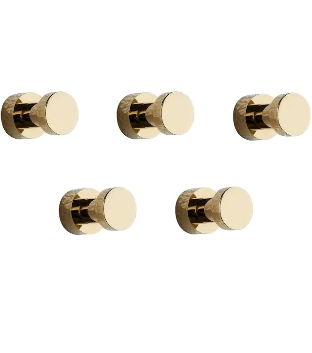 Bathroom Kitchen Gold Wall Hook for Robe Coat Clothes Mini Round Adhesive Hooks