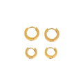 Minimalist Korean Women Fashion Fine Jewelry Two Tone Designer Stainless Steel Thick Hoop Earrings With 925 Sterling Silver Post