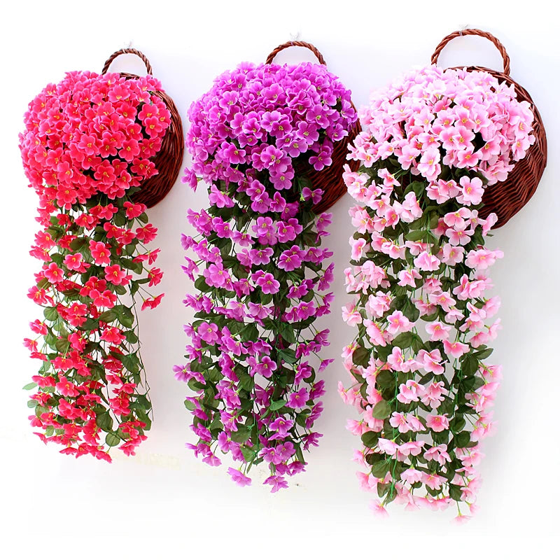 Violet Artificial Flower Party Decoration Simulation Valentine's Day Wedding Wall Hanging Basket Flower Orchid Simulation Flower