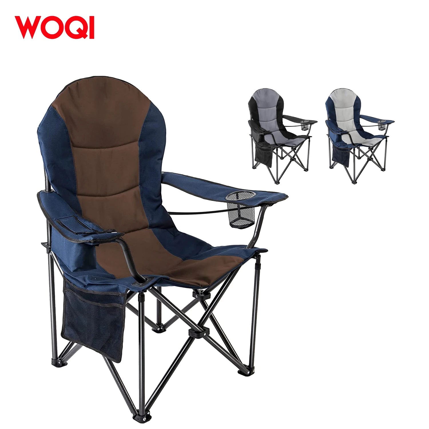 WOQI Custom Design Logo Printed Outdoor Beach Camping Chairs Folding for Adults