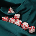 Resin DND Red and White Two-Tone Heart-Shaped Dice RPG Role-Playing Board Game Dice COC Resin Right-Angle Dice