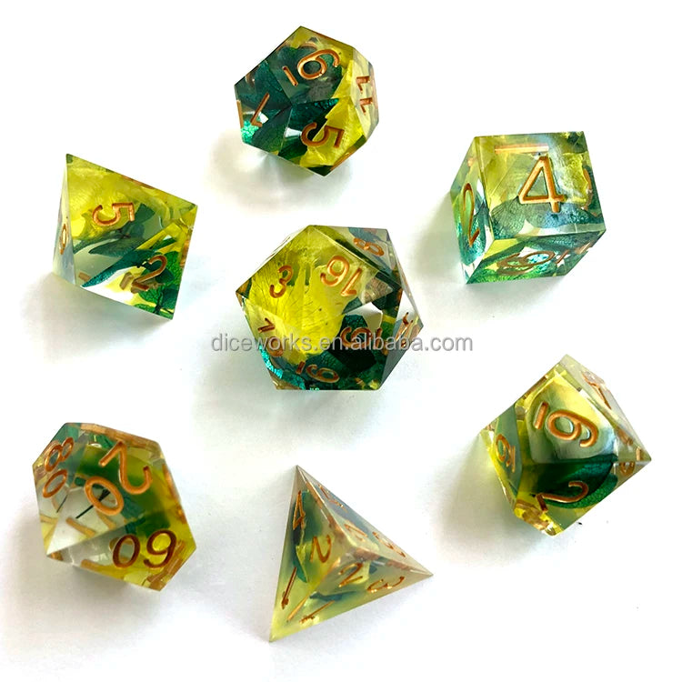 Custom Dungeons & Dragons Polyhedral Dice Set Bulk Engraved Dice Factory Made of Resin