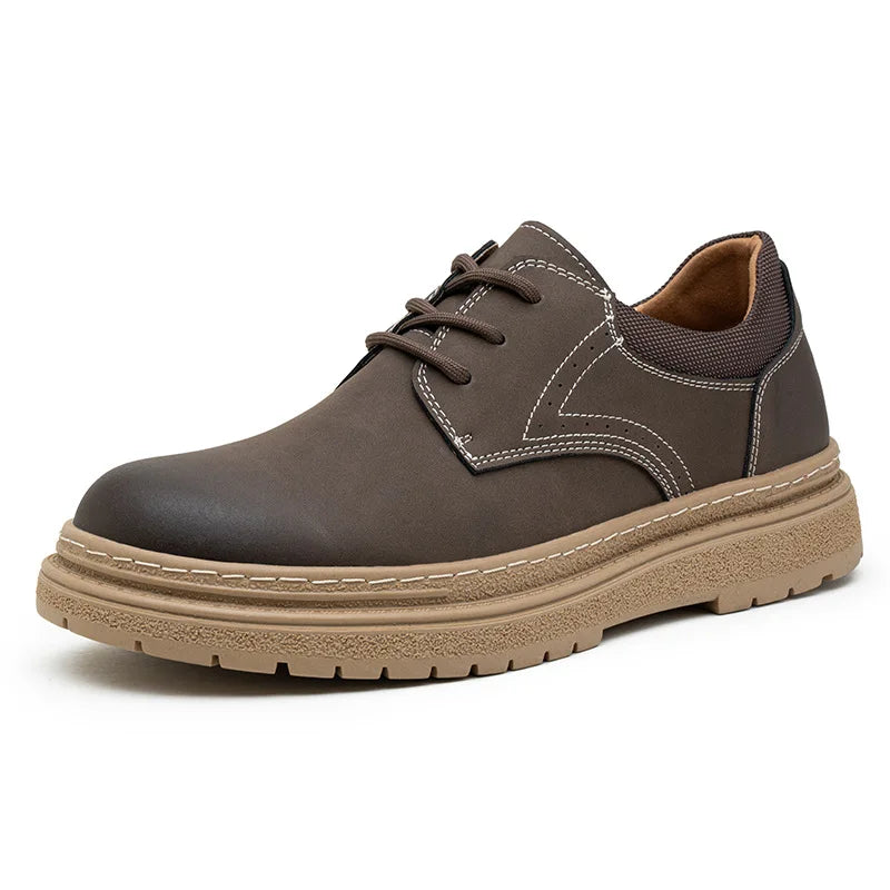 Men's Retro Casual Shoes with Cowhide Leather Hard-Wearing Rubber Sole Genuine Leather Lining Winter Appropriate
