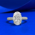 Classic 925 Sterling Silver Jewelry Manufacturer Wholesale Factory 8*12 Oval Cut Rhodium Plated Engagement Ring