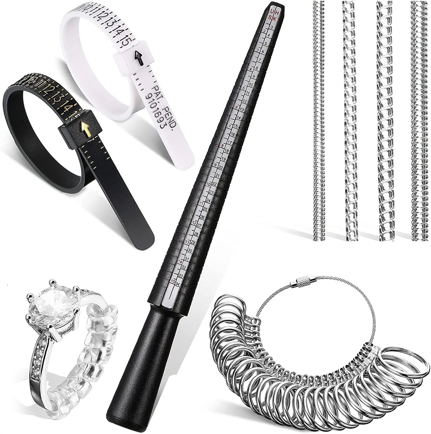 Wholesale Hongjia HJ-RSP001 China Jewelry Scales Belt Finger Measuring Sizer U S Wedding EU Ring Sizer