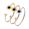 Hot Selling French Jewelry Classic Shell Roman Letters Ringent Stainless Steel Handcuff Bracelet and Bangles Women JBS607