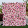 Classic Pink Rose 3d Artificial Flowers Wall Flower Panel Flower Backdrop for Event Party Decoration