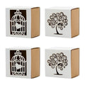 Laser Cut Cage Tree Design Small Candy Treat Paper Boxes Wedding Party Favour Gifts Goody Paper Boxes for Birthday Decorations