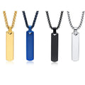 New Arrivals Jewelry Custom Stainless Steel Necklace Personalized Vertical Bar Pendant Necklace for Men