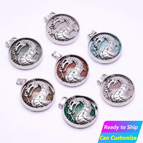 Personalized Promotion High Natural Quality Healing Clear Stone Quartz Jewelry Necklace Charms Crystal Dragon Pendant