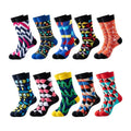 Wholesale Fancy Colorful Geometric Graphic Socks Unisex Funny Cotton Crew Socks for Men