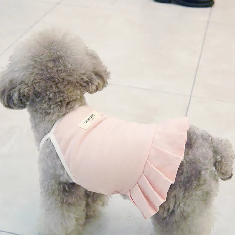 Multi Color Customized Sling Pet Dress Skirt Teddy Puppy Dog Plaid Print Polyester All Seasons for Pets