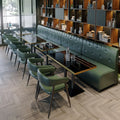 Factory Customized Restaurant Leather Booth Sofa Set Cafe Bench Seating Hotel Marble Dining Table and Chair Set