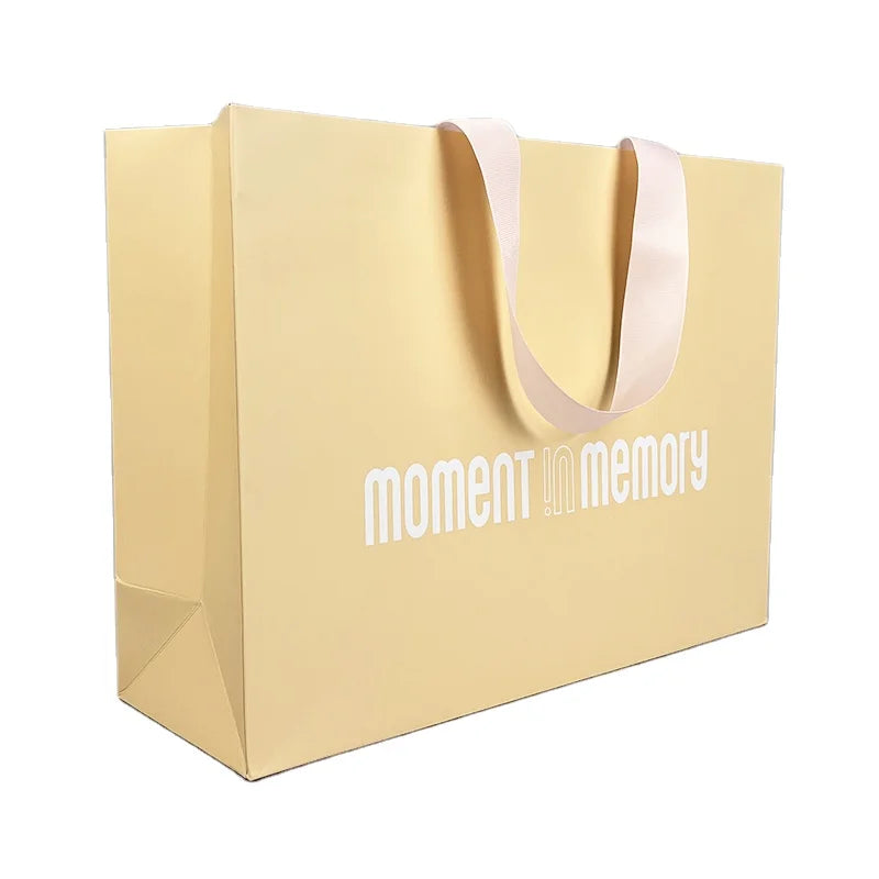 For Handmade Custom Printed Logo Offset Printing Eco-friendly Paper Shopping Bag Embedded for Luxury Clothing Shoes Fur