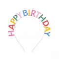 Happy Birthday Enamel Rainbow Color Letter Headband Colorful Metal Birthday Headbands