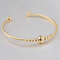 New Fashion Women Stainless Steel Beads Open Wire Wrapped Bracelet