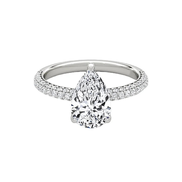 SGARIT Fine Engagement Jewelry IGI Certified 14K White Gold 1.5CT Pear Cut Lab Grown Diamond Ring Ladies Jewelry Ring