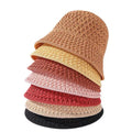 Fashion Custom Logo Solid Color Women Warm Winter Plain Fisherman Cap Handmade Crochet Wool Knit Bucket Hat