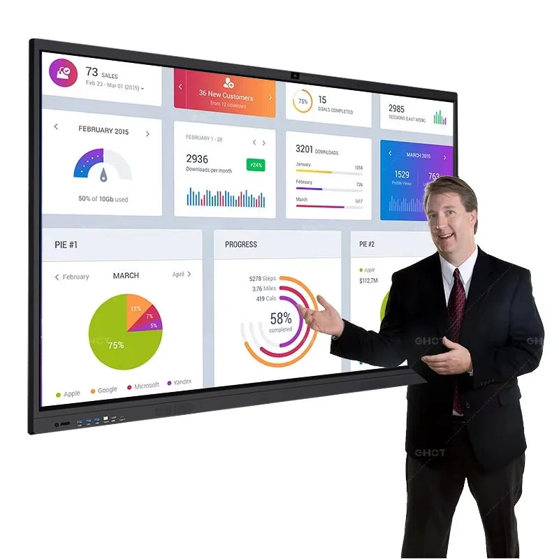 2025 New Product 55/65/75/85 Inch Digital Smart Board Pen Finger Touch Screen Interactive Smart Board for Classrooms