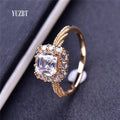 18K Rose Gold Plated 1 Carat Brilliant Cut Pass Diamond Test Sparkling Square D Color Moissanite Ring for Women Fine Jewelry