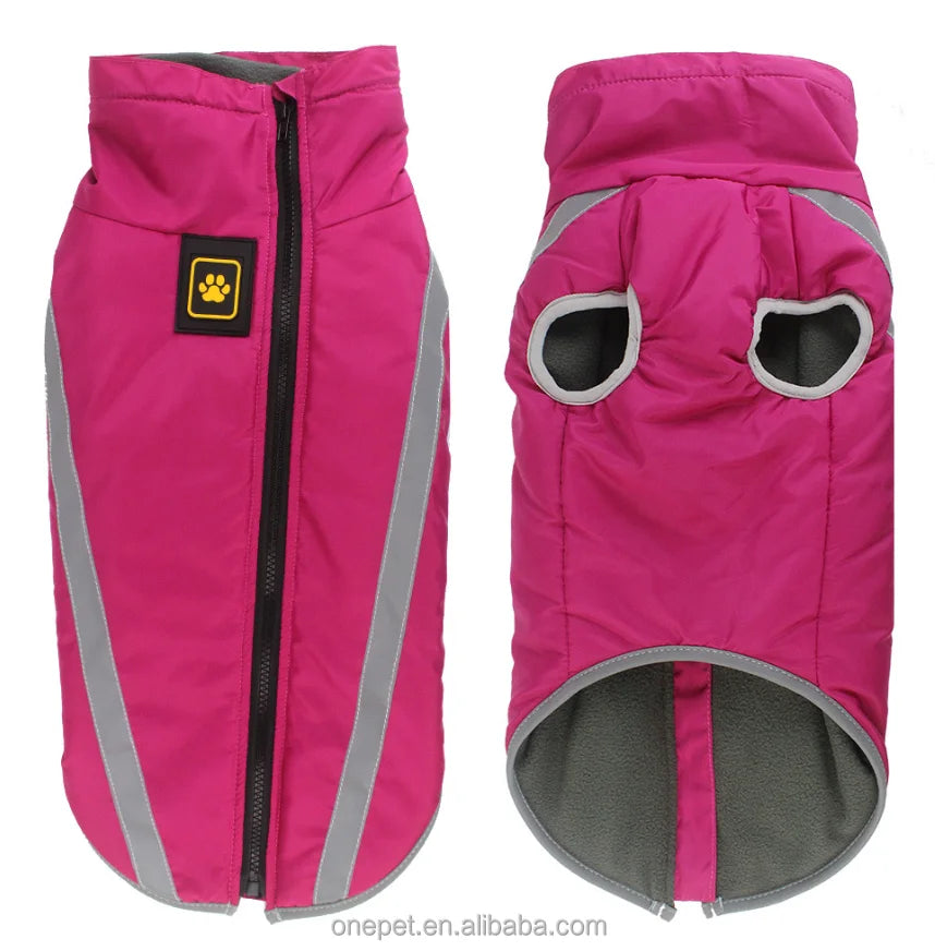 Solid Pattern Cotton Pet Coat for Large Dogs Winter XXL Outdoor Jacket with Padding Warm and Comfortable for Cats