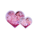 DIY Love Gift Plastic Double Heart Shape Picture Snow Globe Glitter Heart Photo Frame