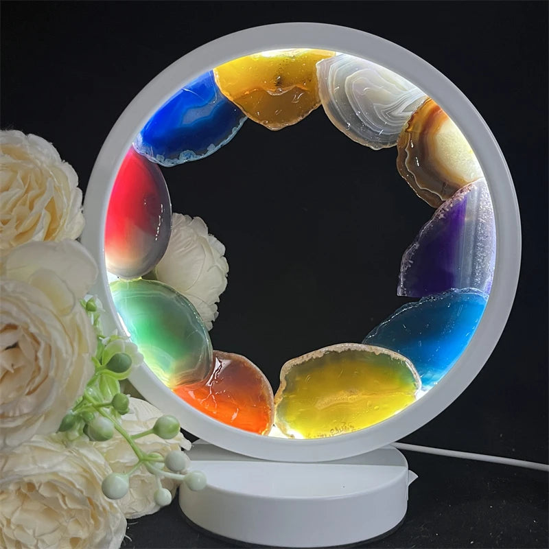 Healing Stone Natural Beautiful Crystal Lamp Colorful Crystal Gravel Stone Light for Decoration Gift