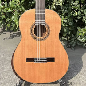Aiersi Brand Supply Handmade Master Handmade Solid Cedar Top Classic Guitar with Armrest Design Glossy Vintage String Instrument