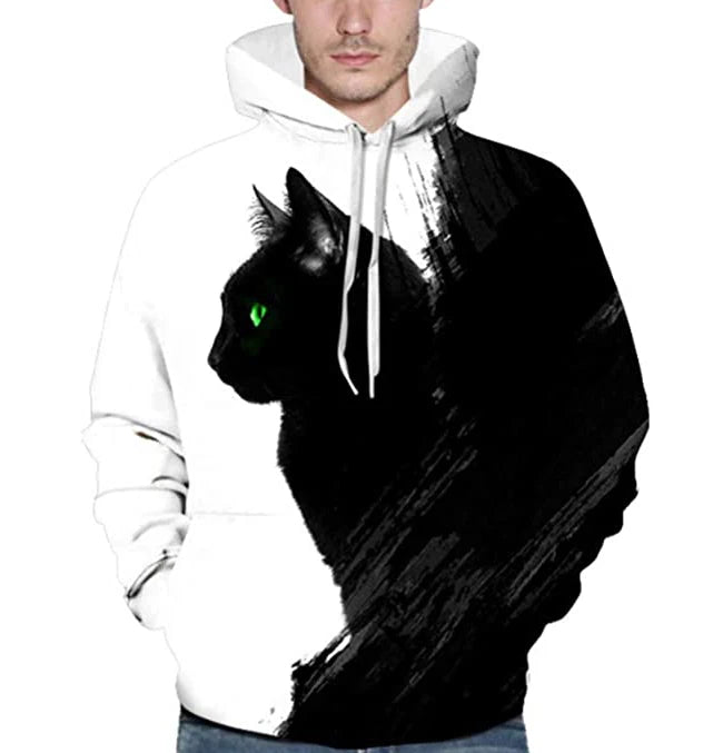 Fitspi Wholesale Men's Printed Pullover Hoodies 3d Digital Drawstring Sweatshirt With Big Pockets Dropshipping