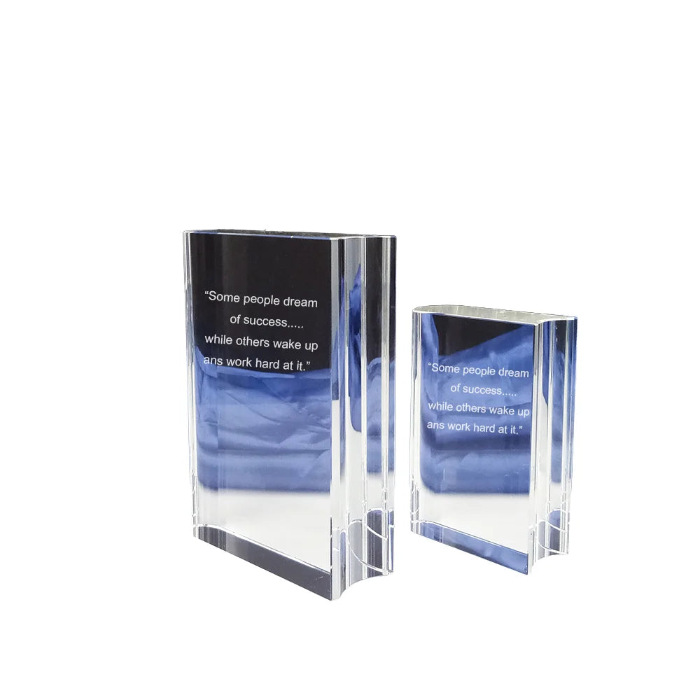 Customizable Exquisite Crystal Crafrts Personality Crystal Book Model for Engraving Awards