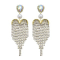 Fashion Luxury Shiny Wedding Pearl Crystal Long Tassel Earrings Statement Dangle Earrings Jewelry Accessories For Women