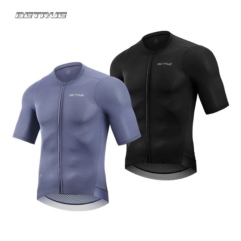 Snug Fit Men AirCool Cycling Jersey Bike Shirts UPF50+ PRO Dry Fit Light Weight Fabric Bicycle Tops