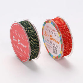 1.5mm Round Lanyard Polyester Jewelry Cord Thread Woven Golden Bracelet and Necklace Material Accessories