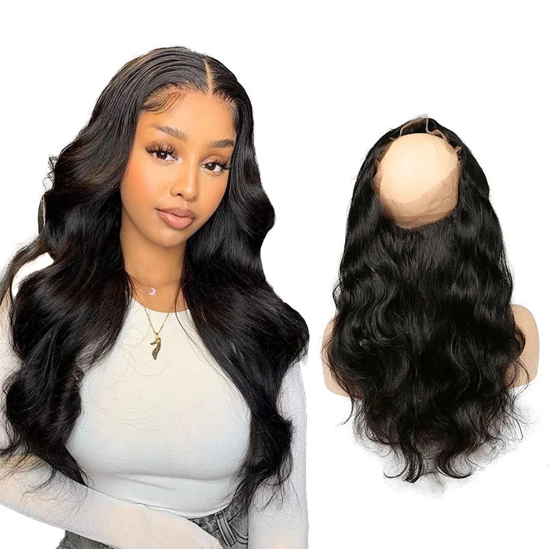 Wholesale 360 Lace Frontal Natural Color Brazilian Remy Hair Full Lace Frontal 100% Human Hair Extension Can Tie a Ponytail