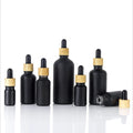 Cosmetic Skincare Packaging 18mm Matt Black Glass Dropper Bottle for Essential Oil and Skin Care Serum 15ml 30ml 50ml
