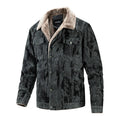 Men's Formal Velvet Fleece Jacket for Winter New Plus Size Baseball Uniform Style Front Logo No Hood Reversible Waterproof