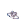 Fashion Shinny Micro Insert CZ Stone Heart Wedding Rings for Women Brass Girl Ring Jewelry With 4 Prongs