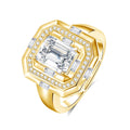 Luxury Jewelry Supplier Father's Day Gift 925 Sterling Silver Emerald Cut 3 Carat Moissanite Diamond Rings for Men