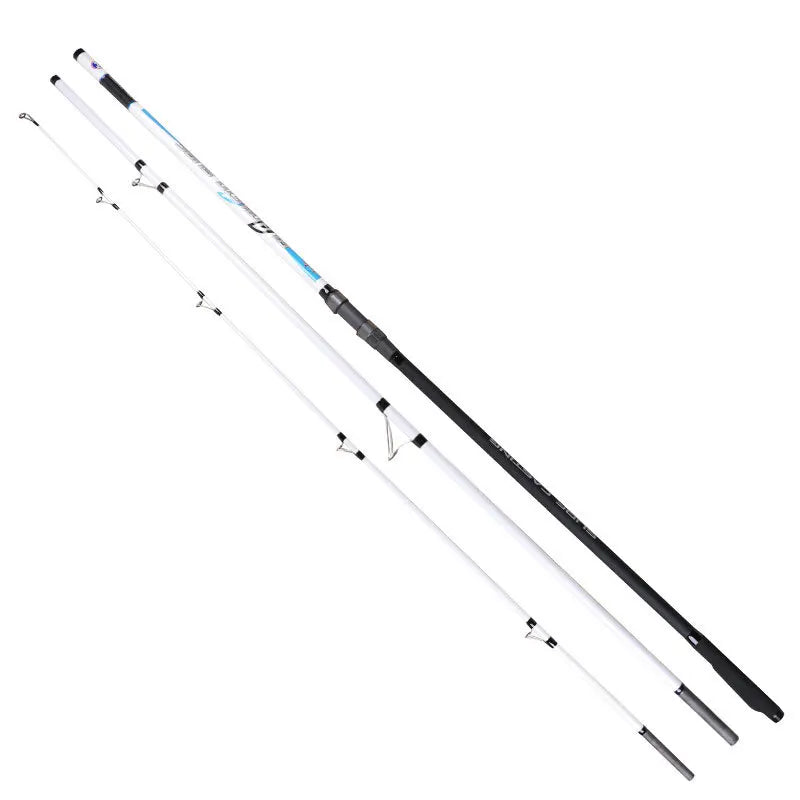 New 4.2m 4.5m Carbon Fiber Surf Fishing Rods Fuji Guides Casting Travel 3 Sections Fast Action Fishing Surf Rods